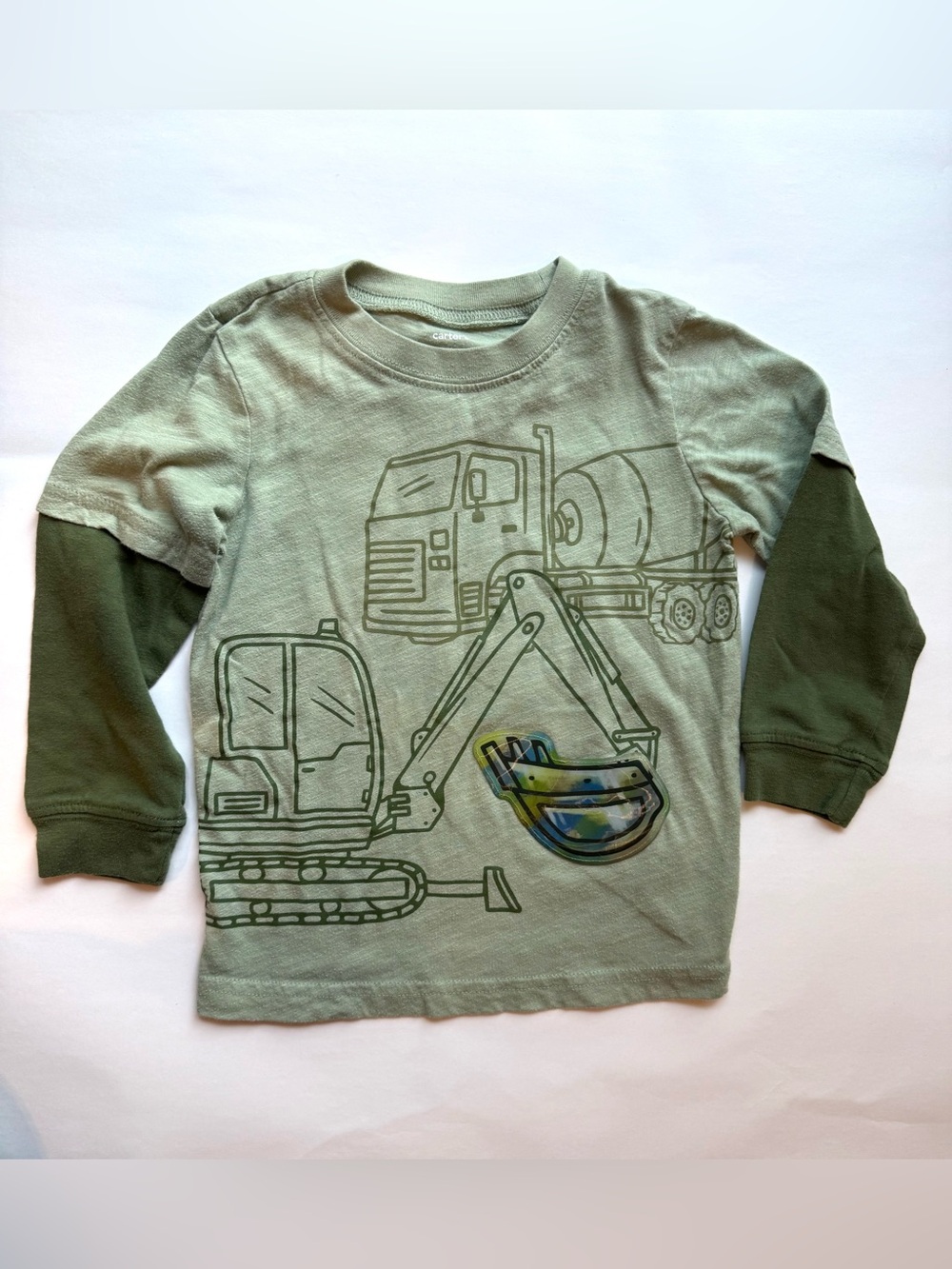 Kids Long-Sleeve Construction Shirt - Green
